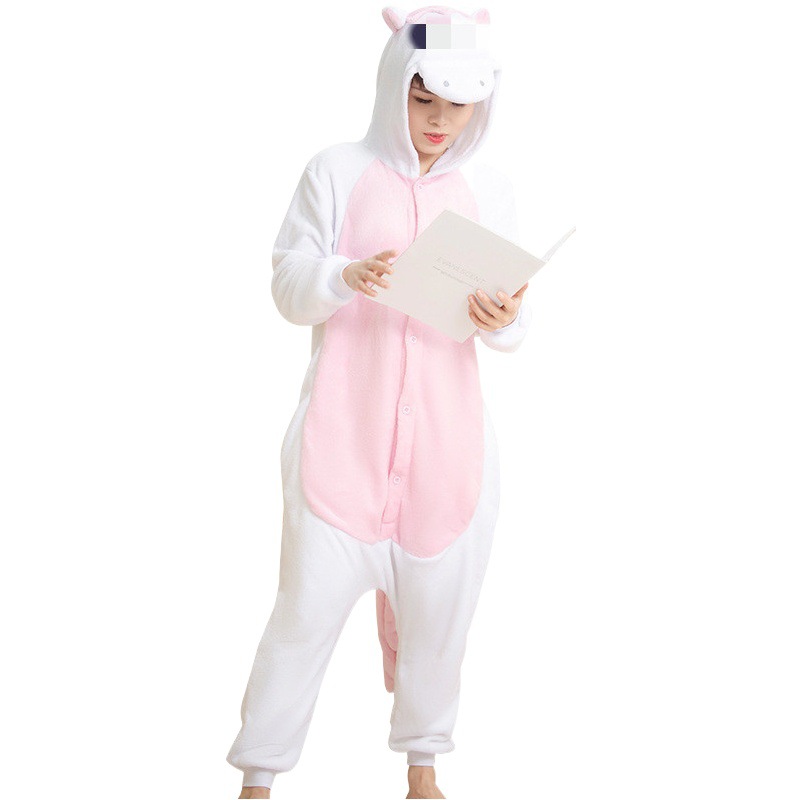 Flannel Couple Animal One-piece Pajamas Cartoon Men's and Women's Autumn and Winter Flannel One-piece Pajamas