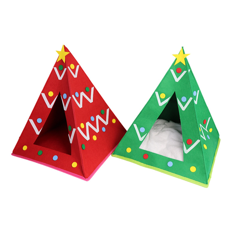 Picture of Cross-border Christmas series cat nest is fashionable and cute, with thickened felt that is hard to scratch and damage, creating a vibrant, three-dimensional cat nest