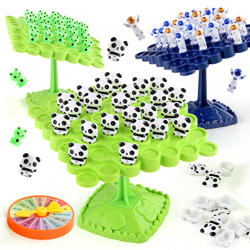 Children's Balance Frog Tree Stack Music Balance Astronaut Panda Balance Tree Parent-Child Interactive Board Game Toy