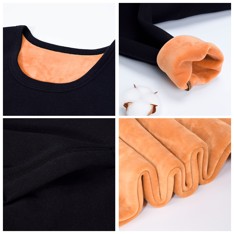 Picture of Thermal Underwear for Men and Women Thickened fleece-lined Double-Layer Integrated Cold-Resistant Autumn Clothes Autumn Trousers Cotton Sweater Winter suit
