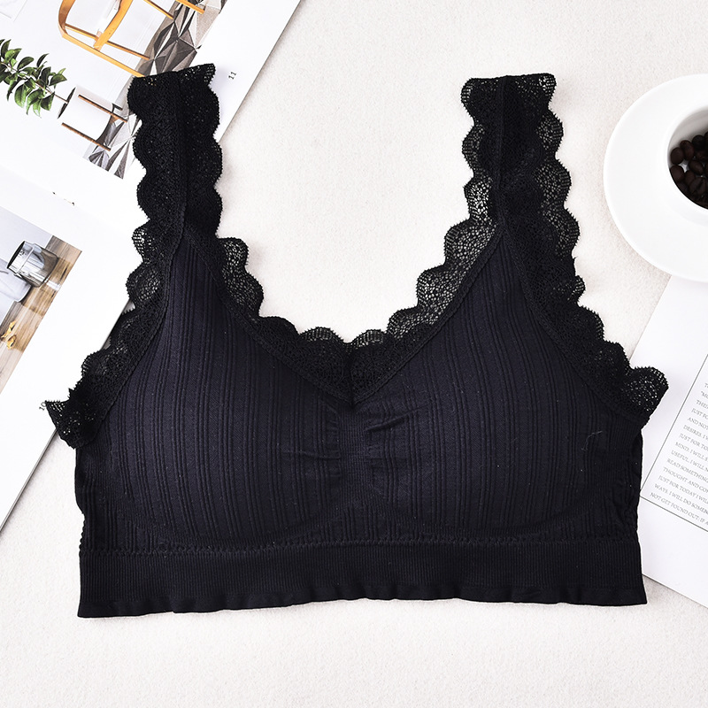 Picture of 2025 New Seamless Beautiful Back Wrap Bra Strapless Sexy Lace Underwear Anti-Exposure Sports Vest