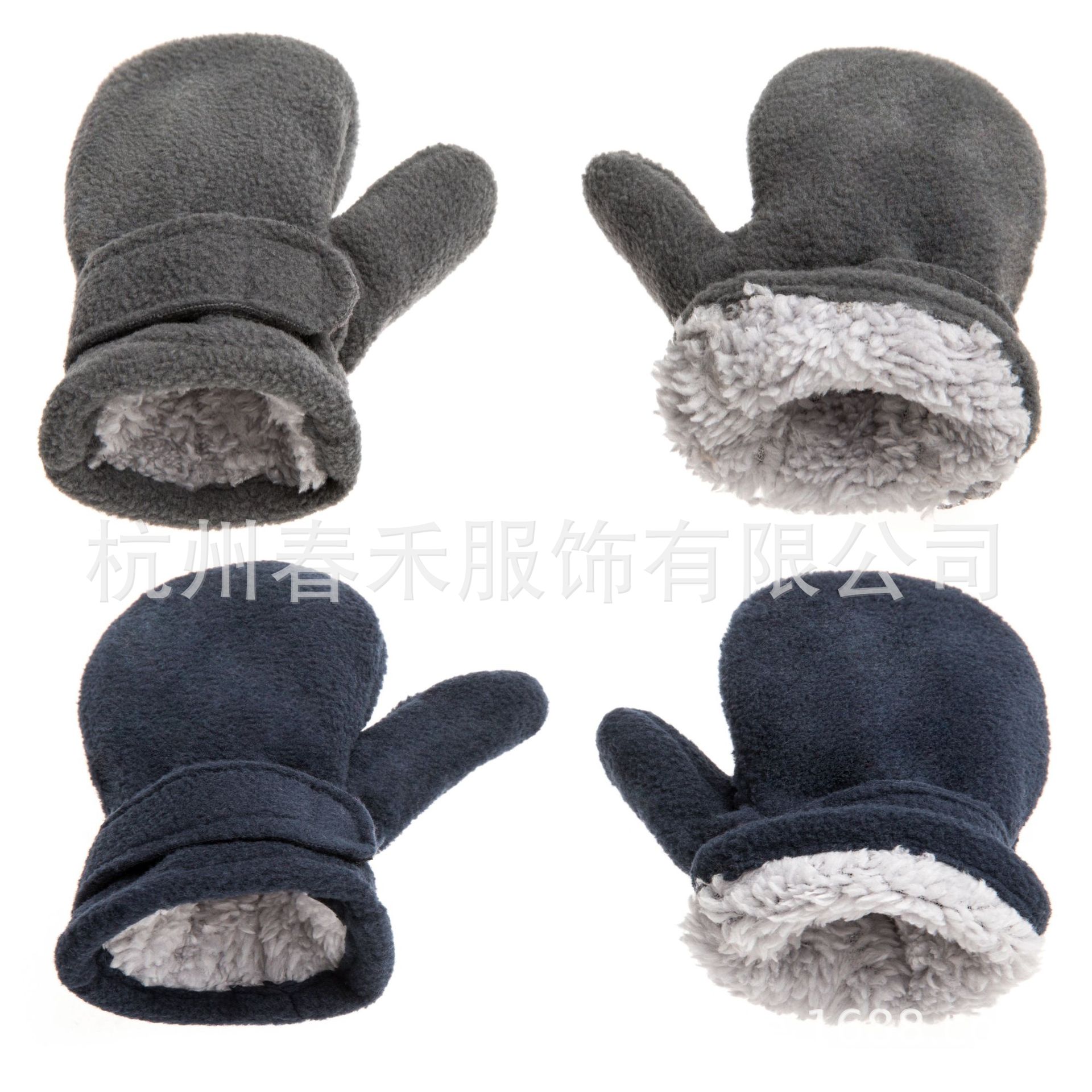 Picture of Spot 10 Colors Amazon 3 Size Cross-Border E-Commerce Kidsren's Mittens Polar Fleece Comfortable Velvet Velcro Gloves