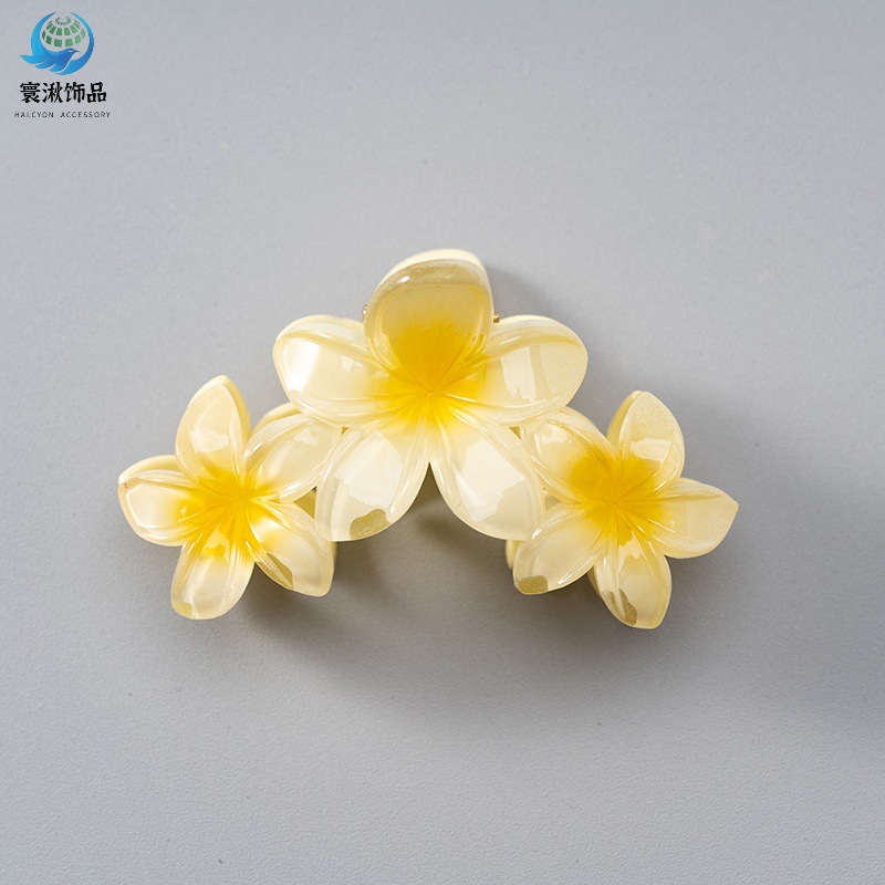 Picture of Cross-border egg flower clip large high-grade gradient Flower hairpin back head updo ponytail shark clip headdress