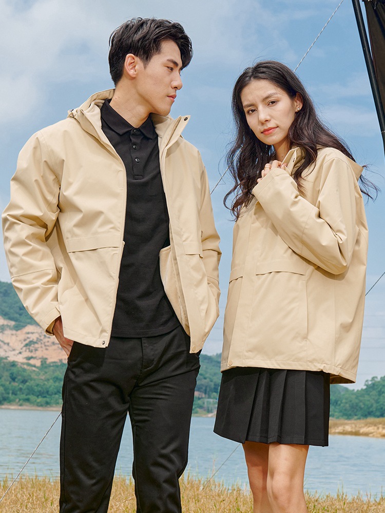 Three-in-one men's rainstorm waterproof detachable outdoor clothing women's breathable business coat custom logo
