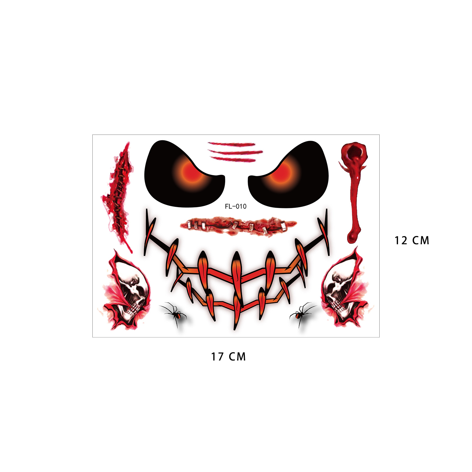 Picture of European and American cross-border hot sale Halloween funny face tattoo stickers masquerade dead dead face stickers tattoo stickers