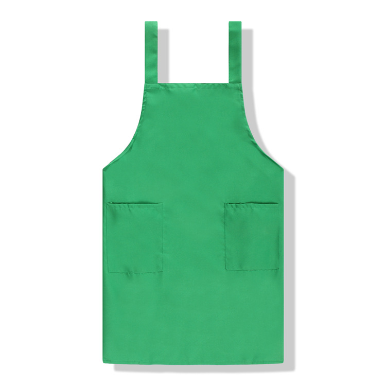 200g twill polyester kitchen anti-fouling and oil-proof shoulder apron printed logo gift H-shaped shoulder straps