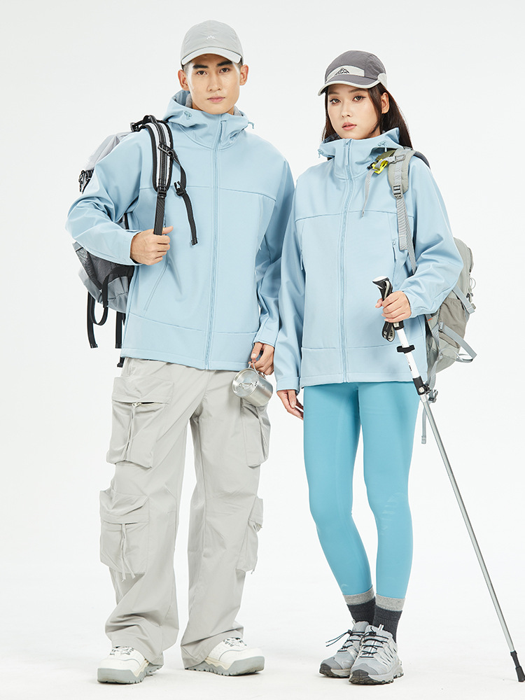 Kaile 10 same softshell jacket for women, fleece thickened jacket for men's outdoor hiking, warm and waterproof mountaineering suit