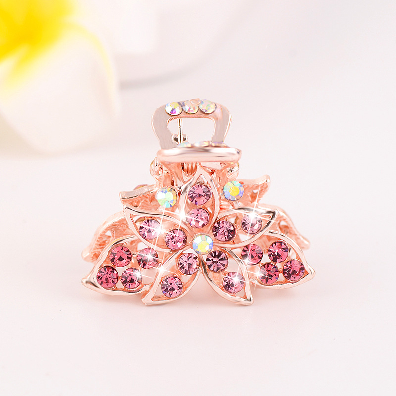 Picture of New small size Grab Clip Hair Clip Hair Clip Adult Bangs Hair Clip Children Top Clip Electroplated Rhinestone Elegant Hair Accessories Headdress