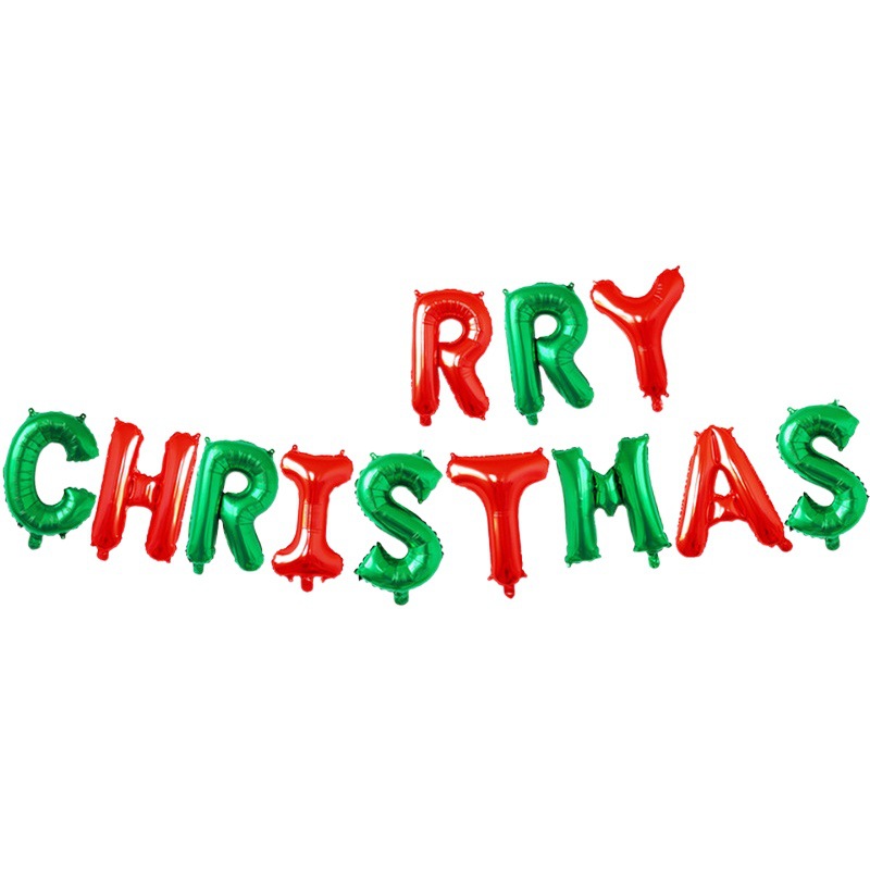Picture of 16 inch Christmas balloon MERRYCHRISTMAS balloon Merry Christmas set cross border New Year decoration