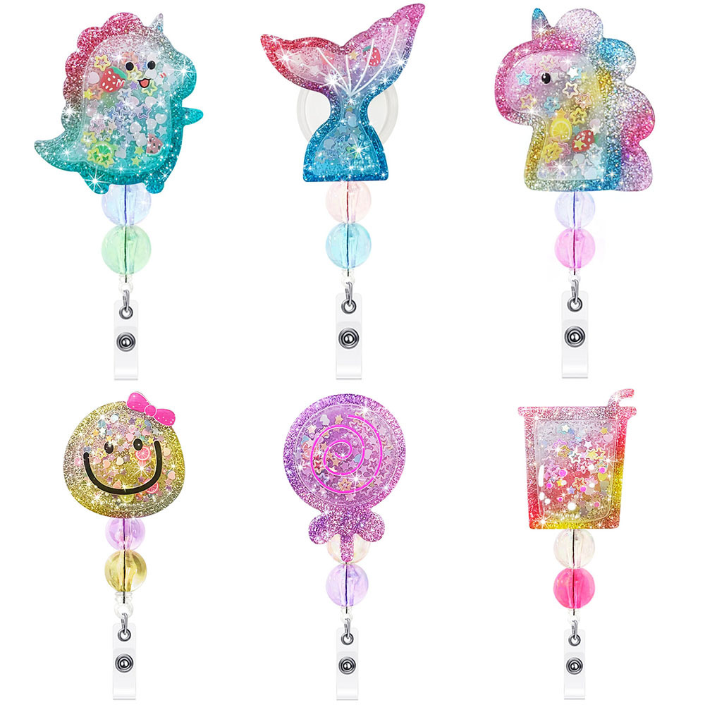 Amazon cross-border hot new product quicksand rocking music cartoon pattern nurse retractable easy to pull