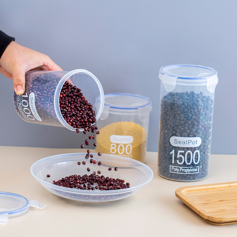 Picture of Large Sealed Transparent Plastic Sealed Jar Milk Powder Jar Food Jar Kitchen Grain Storage Box Storage Jar