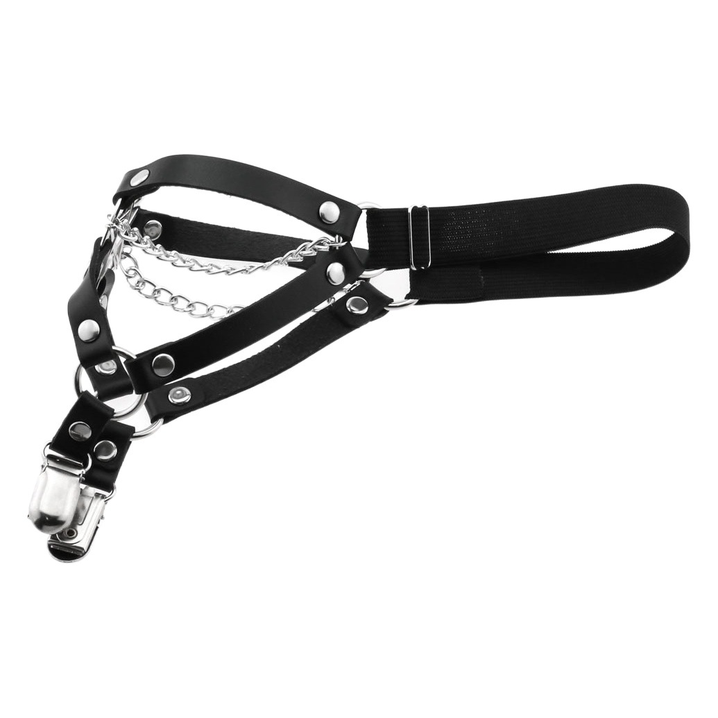 New Style Personality Elegant Sexy Gothic Five-pointed Star Leather Thigh Ring Stage Performance Chain Elastic Garter Belt