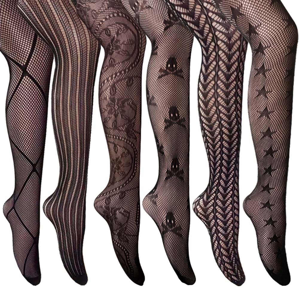 European and American pantyhose fishnet socks fashion girl sexy tattoo lace body picture jacquard lace hollow combination