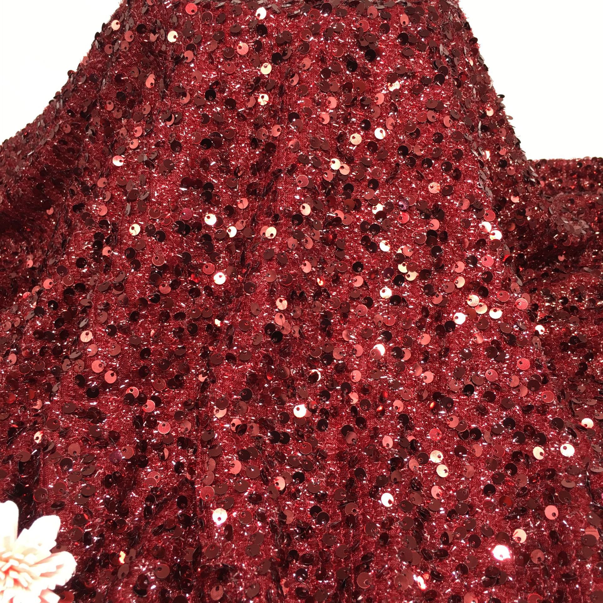 Picture of 5mm centipede yarn sequin embroidered mesh wedding fashion stage clothing cushion tablecloth sequin fabric embroidered sequin cloth