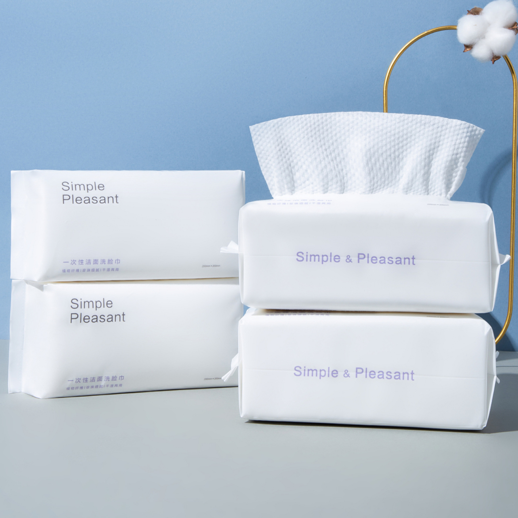 Picture of Wash towel disposable thickened disposable cotton soft face cleansing towel dry and wet dual-use face cleansing towel English packaging wholesale
