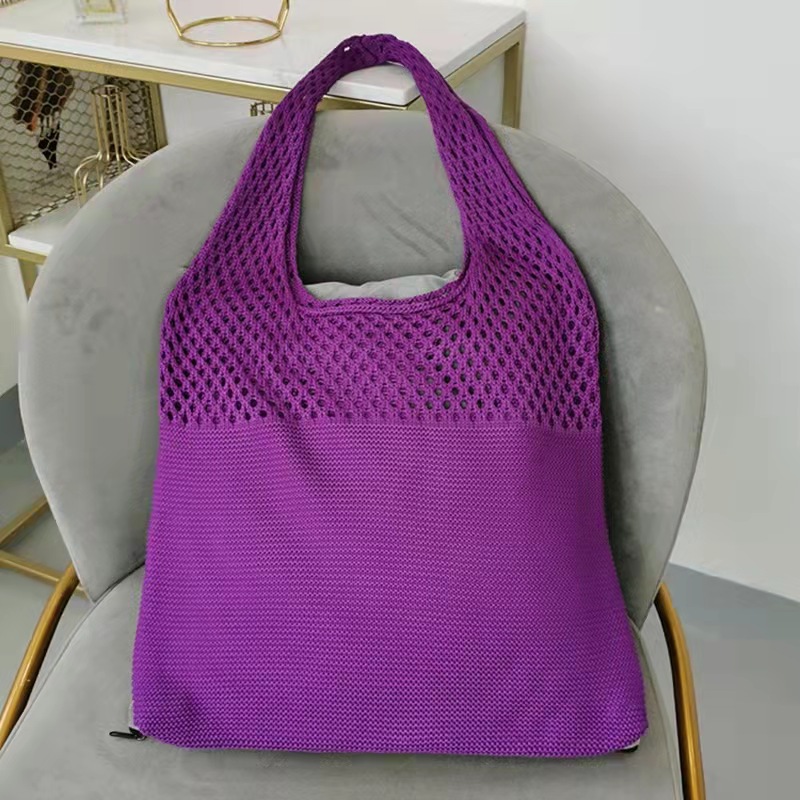 Picture of Cute Knitted Bags 2024 Fashion Hollow Handbags Fashionable and Easiest for Match Shoulder Bags Large Capacity Tote Bags Cross-Border