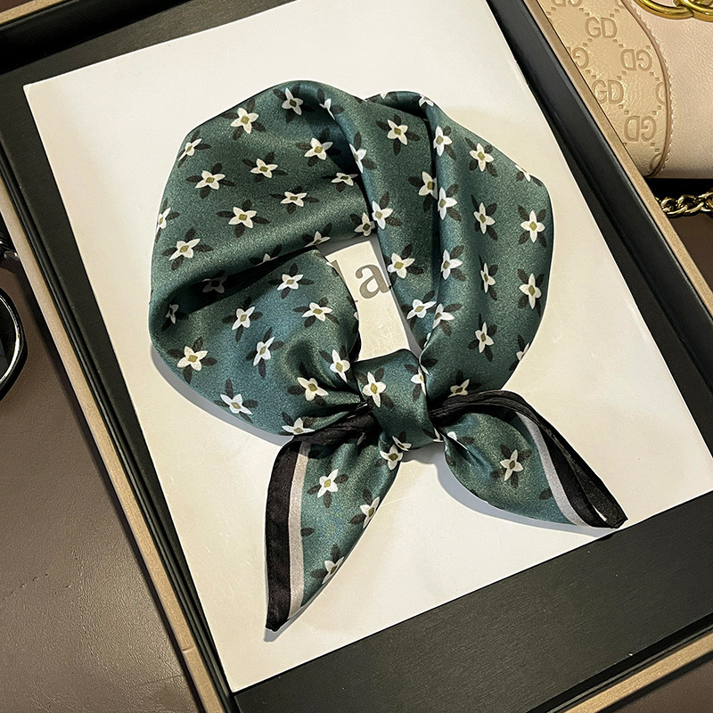 Picture of 2024 New Style Silk Scarves Women's Spring and Summer Fashion Printed 100 Mulberry Silk Small Square Scarf South Korea Ribbon Scarf