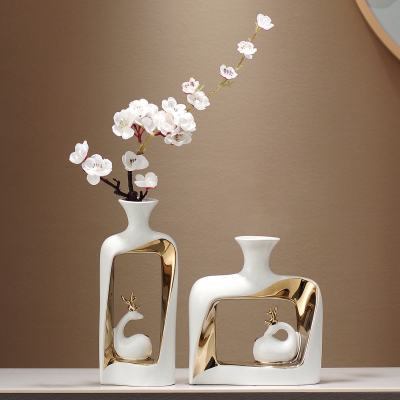 New Chinese Style TV Cabinet Living Room Ceramic Vase Ornaments High-end Atmosphere High-grade Entrance Furniture Home Decorations