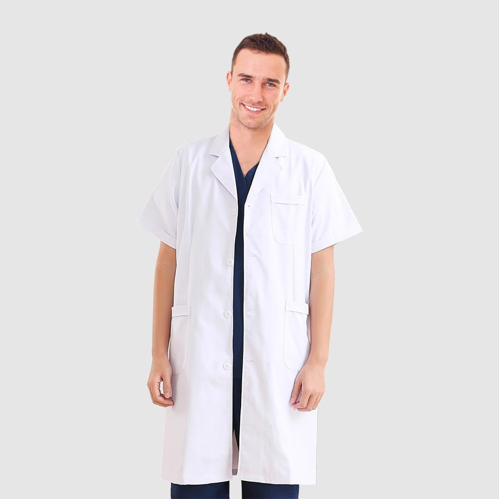 Picture of White Coat Women's Short-Sleeved Summer Thin Doctor's Coat Nurse Chemical Experiment Beauty Salon Doctor's Long-Sleeved Work Clothes