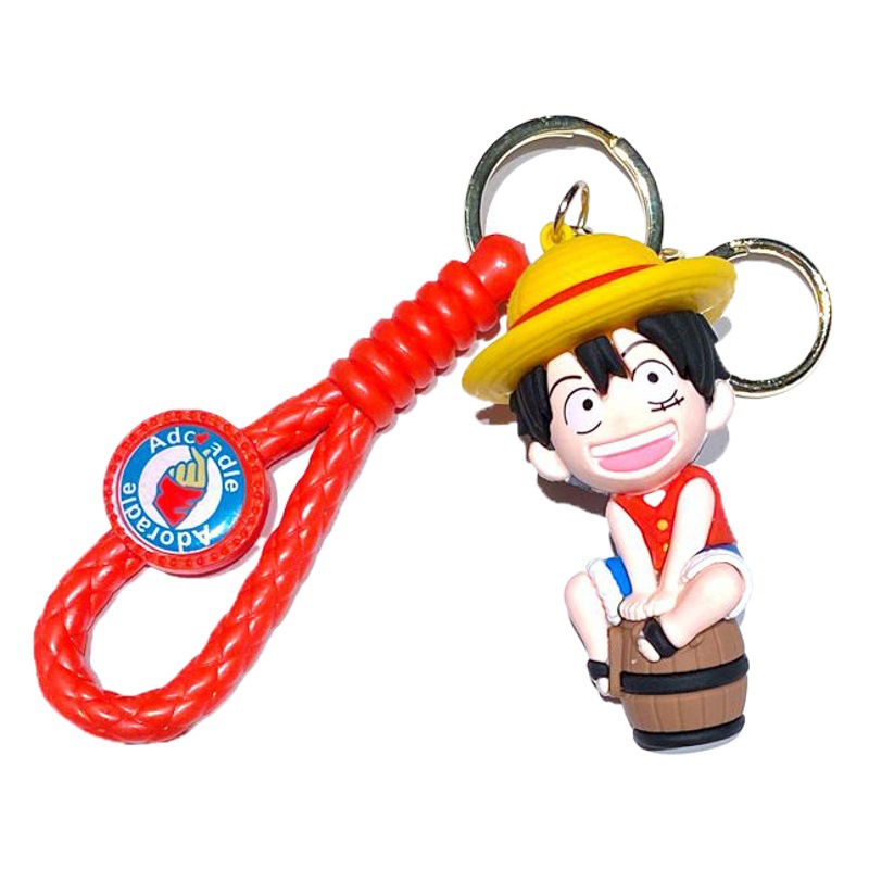 New One Piece Keychain Luffy Ace Cartoon Pendant Cute Creative Schoolbag Keychain Small Gift Wholesale