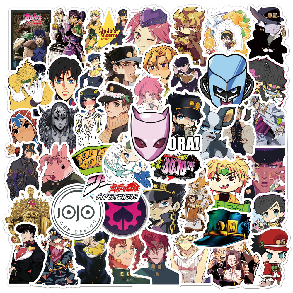 50 sheets of Japanese anime JOJO's wonderful adventure graffiti stickers waterproof stickers for luggage laptop