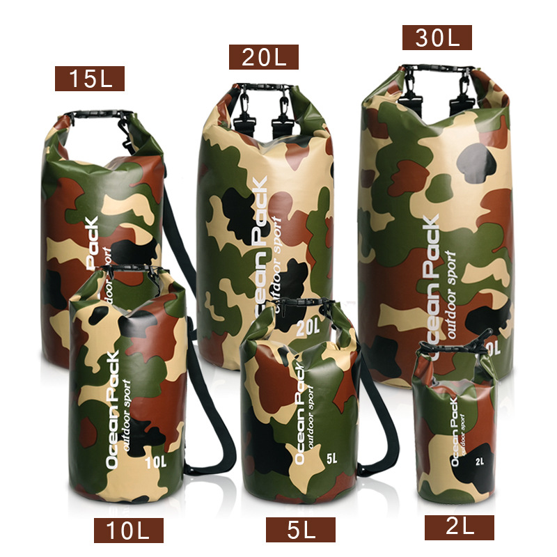 Picture of Origin Source Swimming Bag Camouflage Bag PVC Clip Net Waterproof Barrel Bag Waterproof Bag Beach Drifting Storage Bag