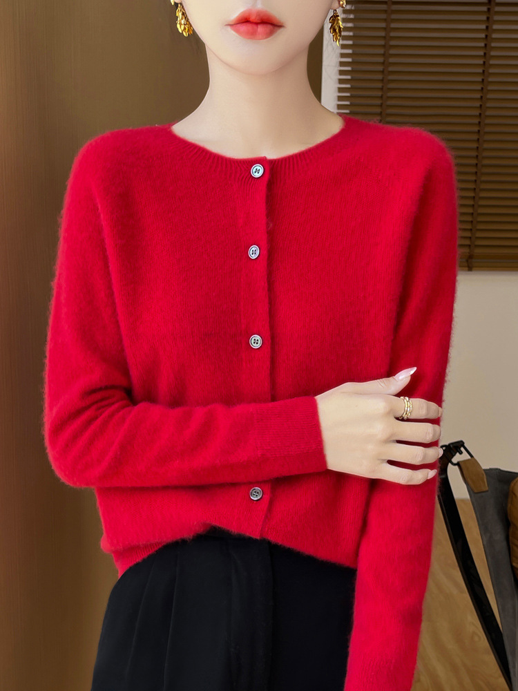 Picture of Wool Cardigan Women's Autumn and Winter New Loose Knitted Sweater First-Line Garment Solid Color Sweater High-end Atmospheric Coat Top