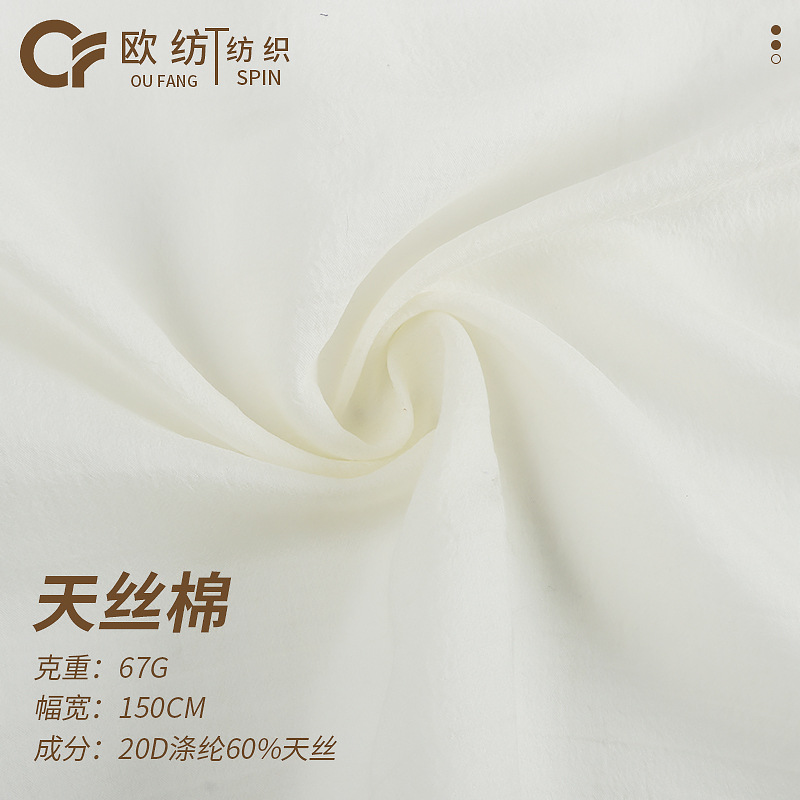 Tencel cotton 20D polyester Tencel skin-friendly organza fabric spring and summer women's shirt dress Hanfu fabric