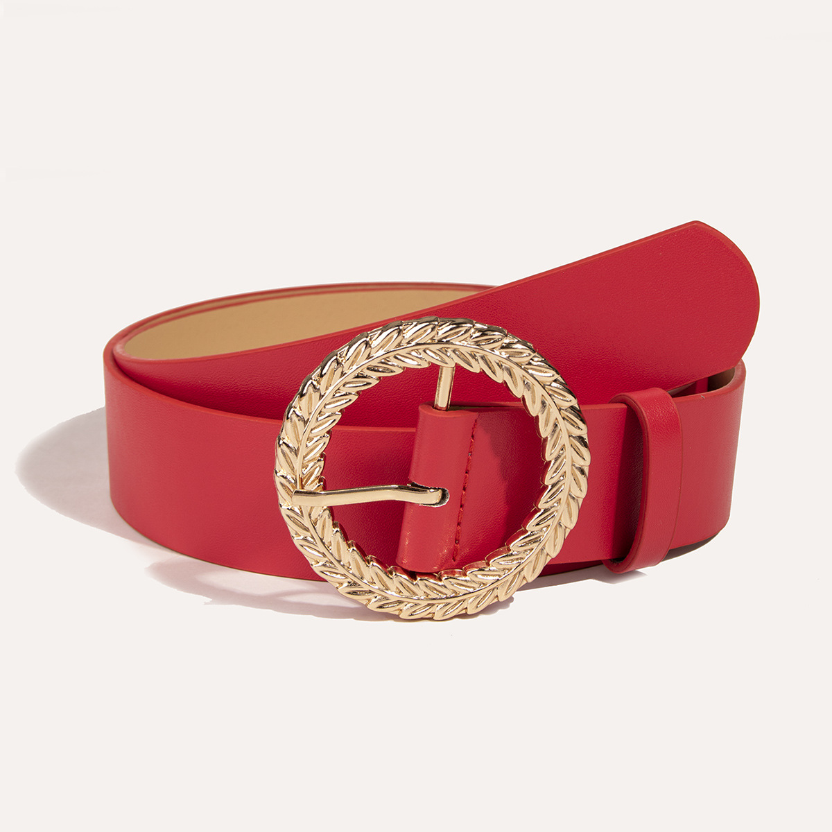 Picture of All-match European and American Cross-border Belt Women's Foreign Trade Leaf Buckle Belt Amazon Hot-selling Belt Oval Pin Buckle Belt Buckle