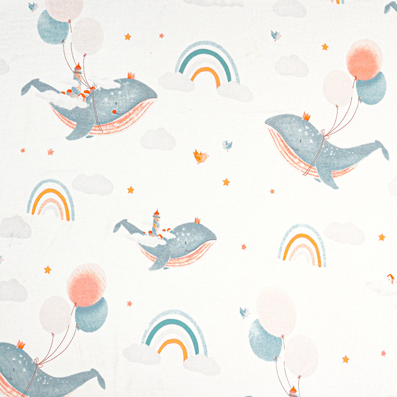 Picture of 130g cotton jersey printed class a combed single-sided cotton printed fabric spring and summer baby pajamas t-shirt fabric