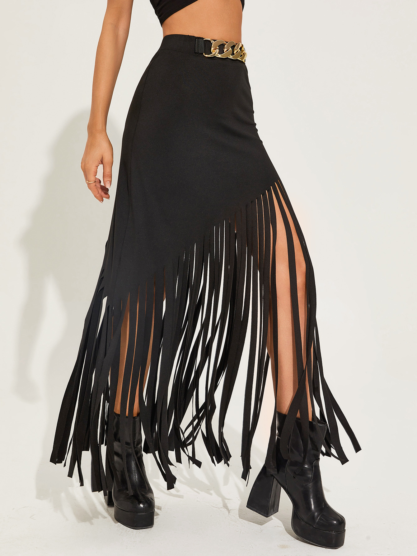 Picture of European and American Independent Station Dark Tassel Punk Style Sexy Skirt
