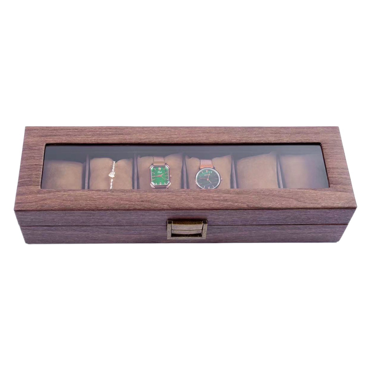 Watch Storage Box Vintage Wood Grain Leather Famous Watch Collection Box Bracelet Display High-end Watch Box Watch Storage Box