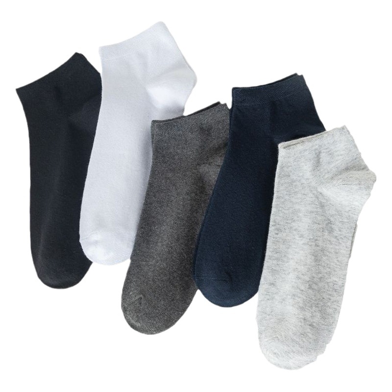 Socks Men's Plus Size Short Socks Deodorant Sweat Absorbing Xinjiang Cotton Breathable Spring and Autumn Boat Socks Mid-Low Socks Trendy Socks