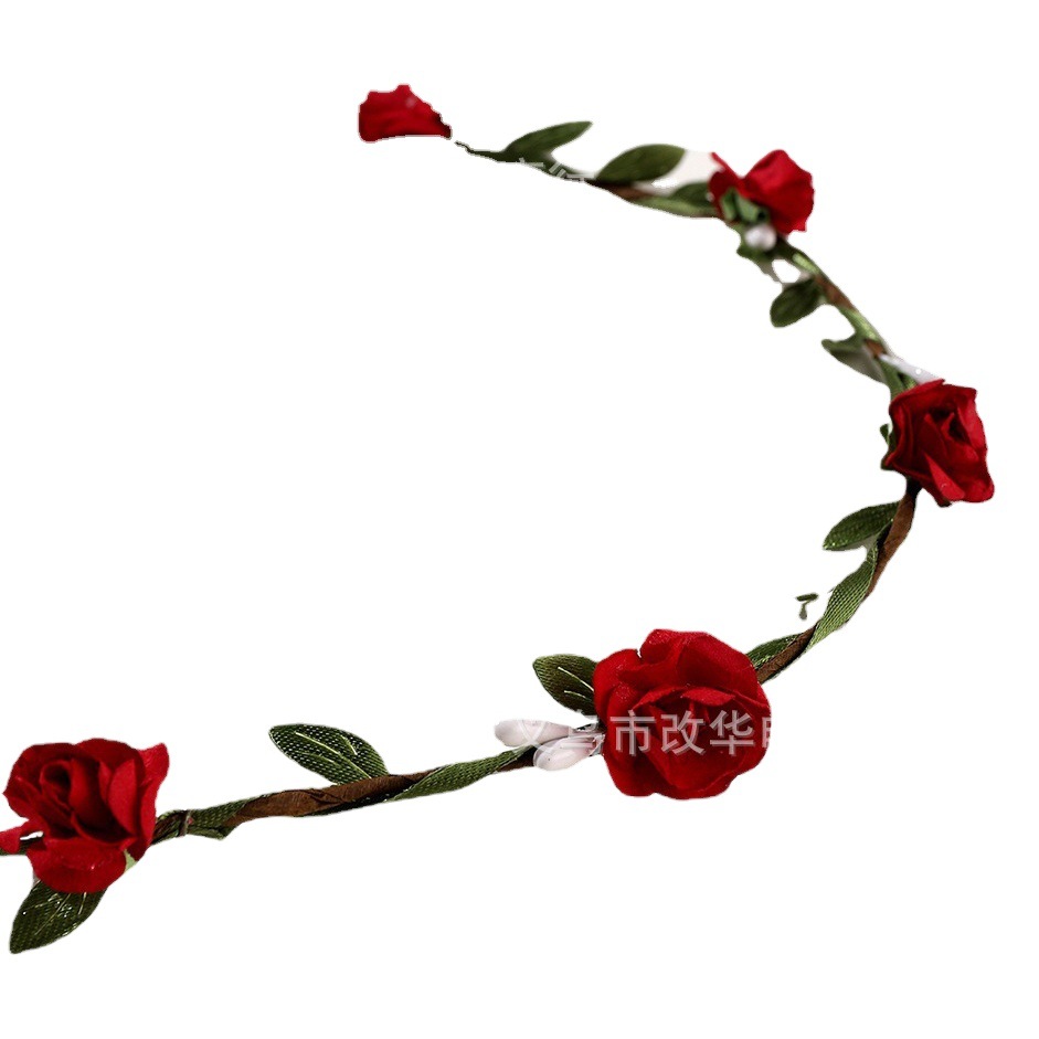 K-Style of Super Fairy Bridal Garland Headband Hair Accessories Wrist Flower Seaside Headdress Vacation Travel Bridal Head Flower Hair Accessories