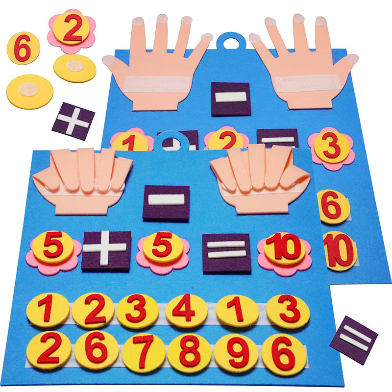 Cross-Border Felt Learning Board DIY Kidsren's Creative Early Education Finger Arithmetic Mathematics Addition and Subtraction Felt Learning Teaching Aids
