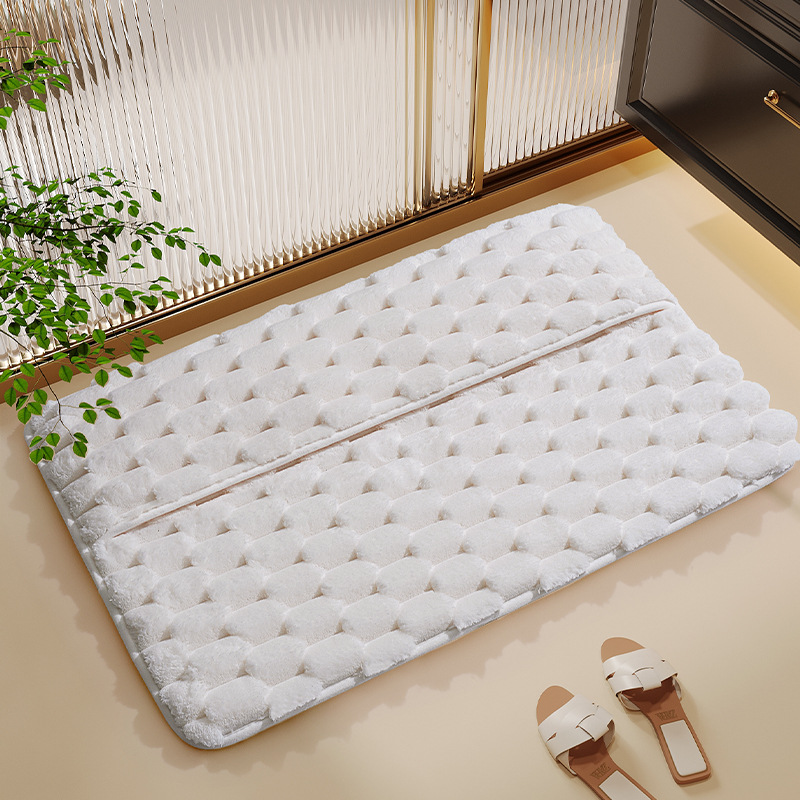 Picture of Memory Foam Bathroom Mat Household Toilet Water Absorbent Floor Mat Shower Door Wipe Foot Mat Quick-drying Bathroom Door Mat