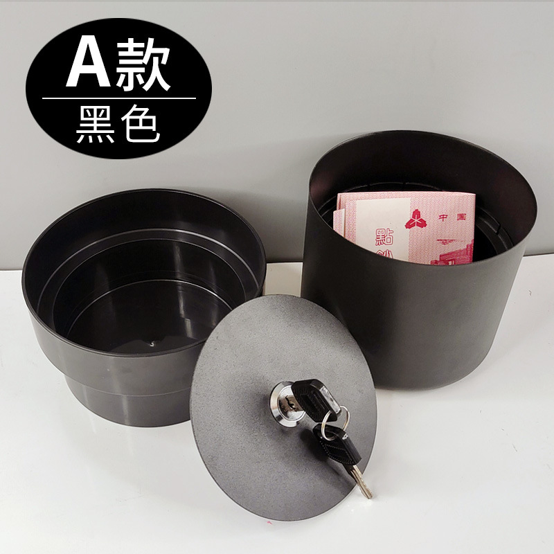 Picture of A generation of flowerpot piggy bank creative with lock iron box insurance key Mini Storage box hidden money gift