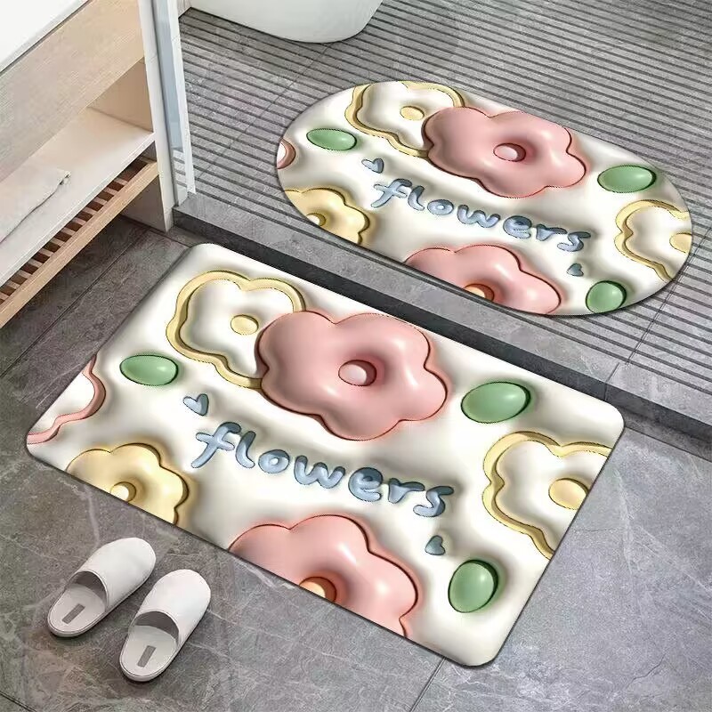Picture of A generation of hair bathroom non-slip mat entrance entrance absorbent mat cross-border household bathroom printing mat