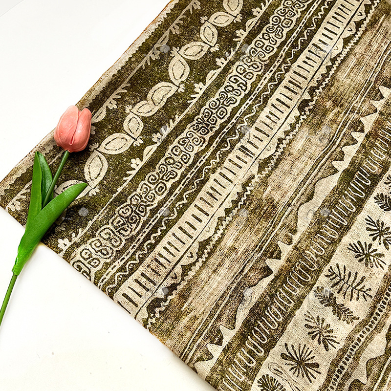 Wild stripes Handmade DIY fabric gauze skirt, Hanfu shirt cheongsam, new Chinese style Tencel linen fabric