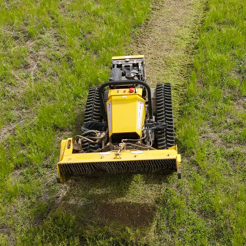 Large remote-controlled crawler mower exported to Britain mountain orchard climbing mower river bank wasteland weeding machine