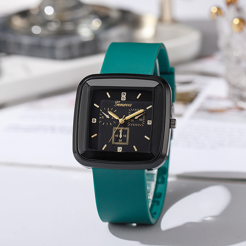 Picture of Square Fashion Autumn and Winter Niche Student Watch Simple Silicone Strap Ins Korean Style Women's Watch Quartz Watch Women