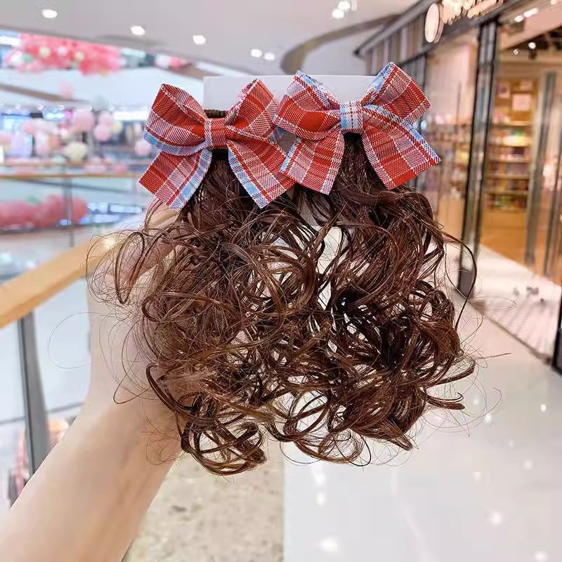 Picture of Children's Hairpin Headdress Little Girl Head Flower Cute Wig Braid Performance Bow Hairpin New Year's Eve Hair Accessories