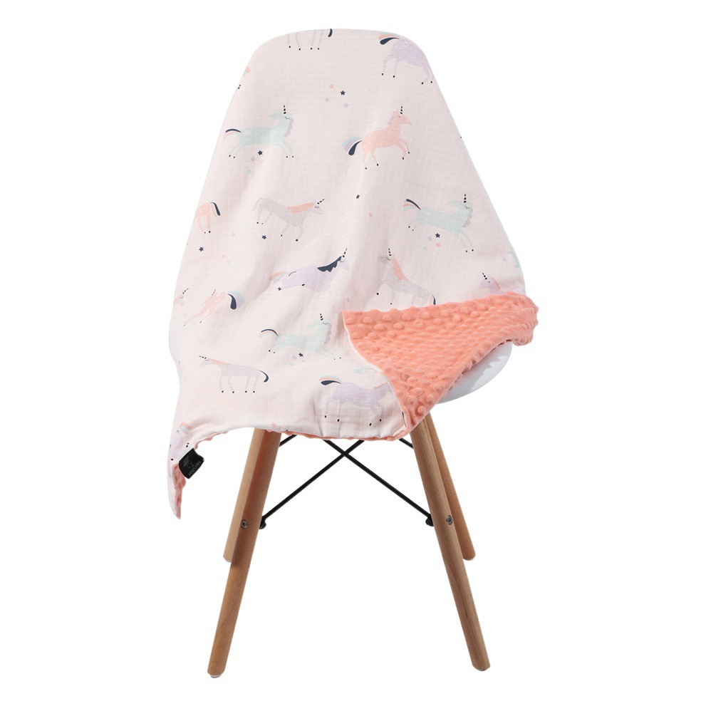 Baby Sleeping Blanket 4 Layer Thickened Gauze Breathable Cart Baby Blanket Children's Pacifying Bean Blanket Cartoon Blanket Summer