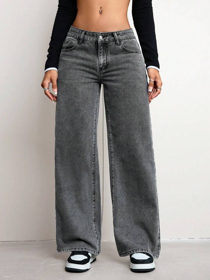 American Style Cross-Border High-Waisted Slimming New Jeans Loose Versatile Women's Pants