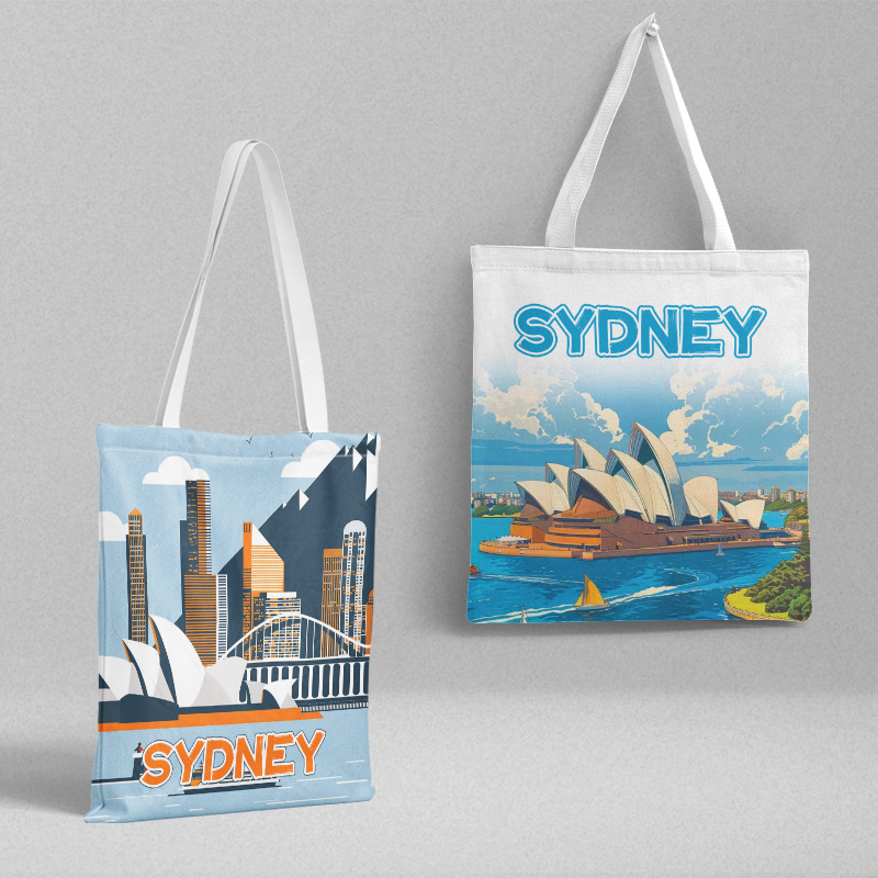 Sydney Canvas Bag 36x 39cm Australia City Travel Commemorative Shoulder Handbag Ins Style Shopping Bag