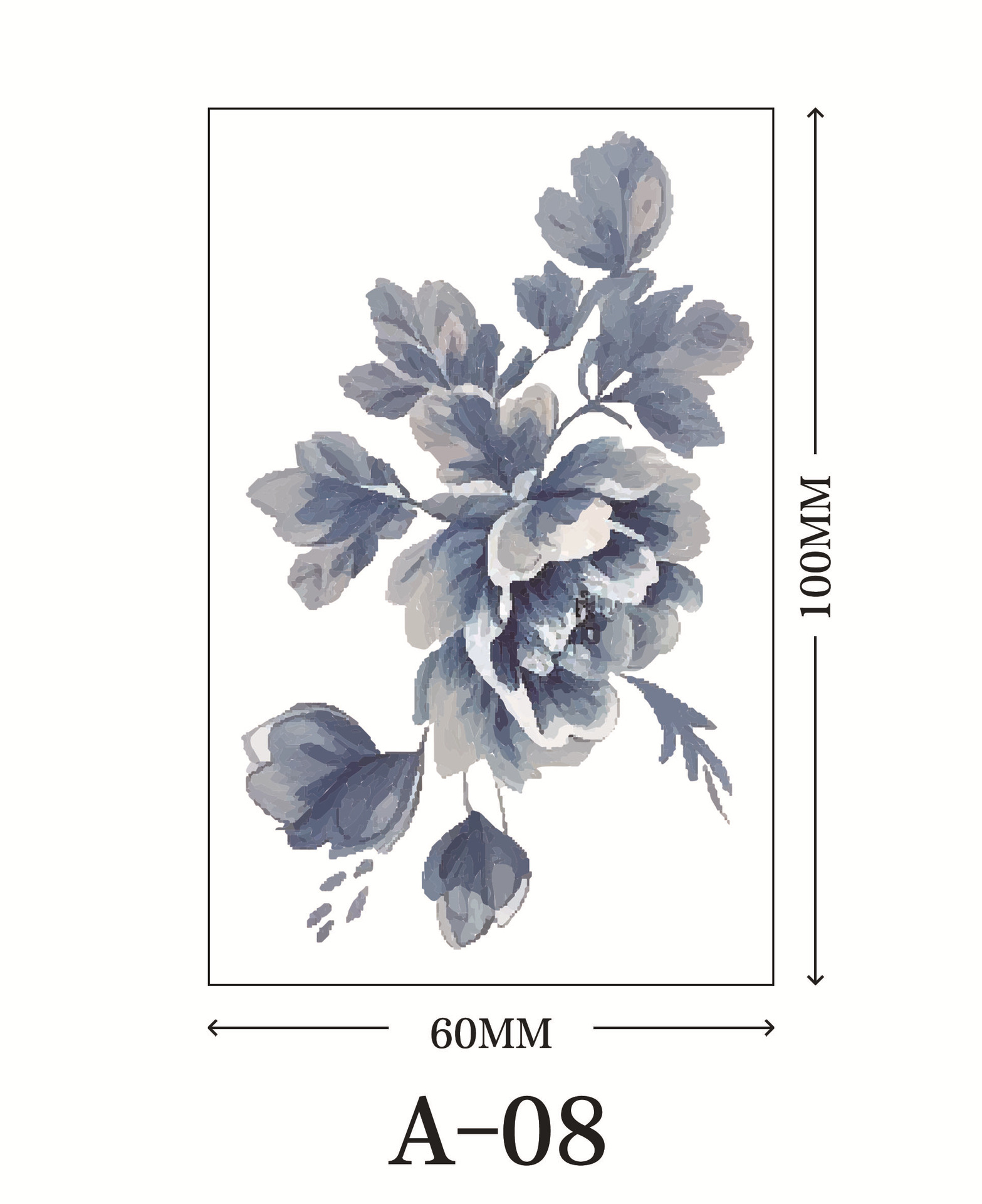 Picture of New cross-border rose flower tattoo stickers small fresh net red color tattoo stickers factory wholesale waterproof and durable