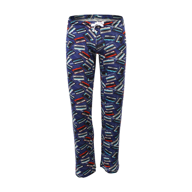 Picture of Factory wholesale fancaz men's trousers blue printed classic thin casual loose mid-waist pajama pants AliExpress