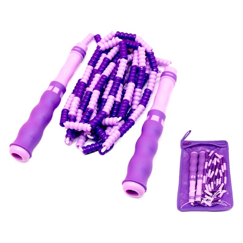 Beginner bamboo skipping rope kindergarten children's non-knotted skipping rope pattern adjustable soft beads high school entrance examination skipping rope wholesale