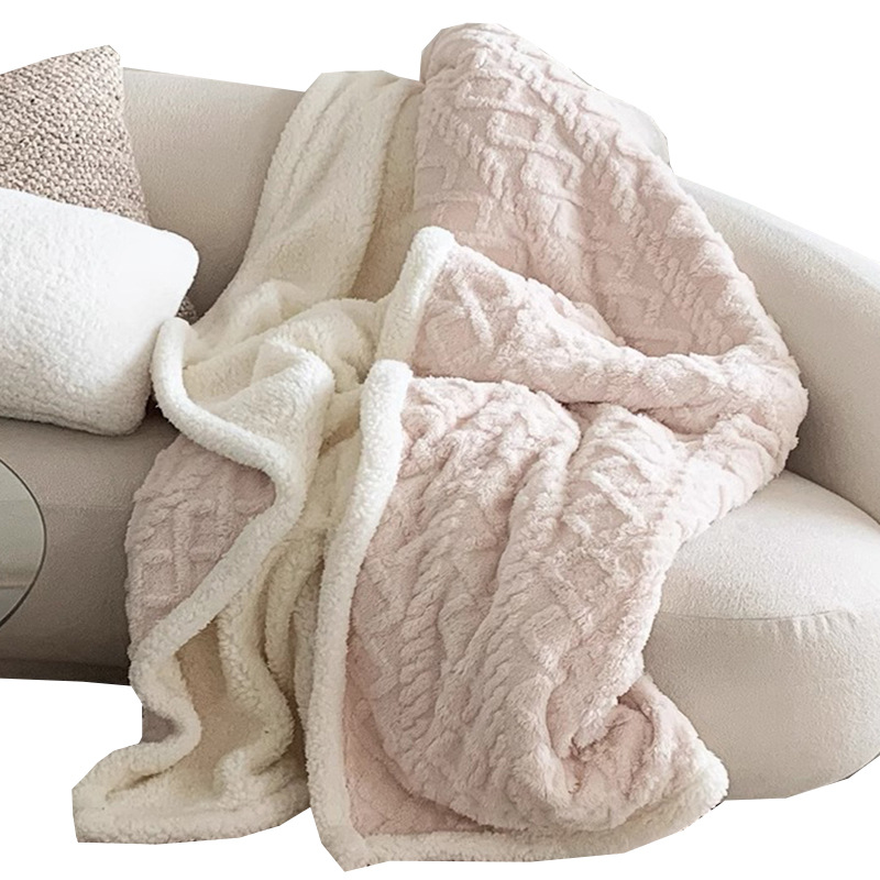 Picture of Winter Tafu Fleece Blanket Double Thickened Coral Fleece Blanket Lamb Fleece Nap Blanket Sofa Blanket Autumn and Winter