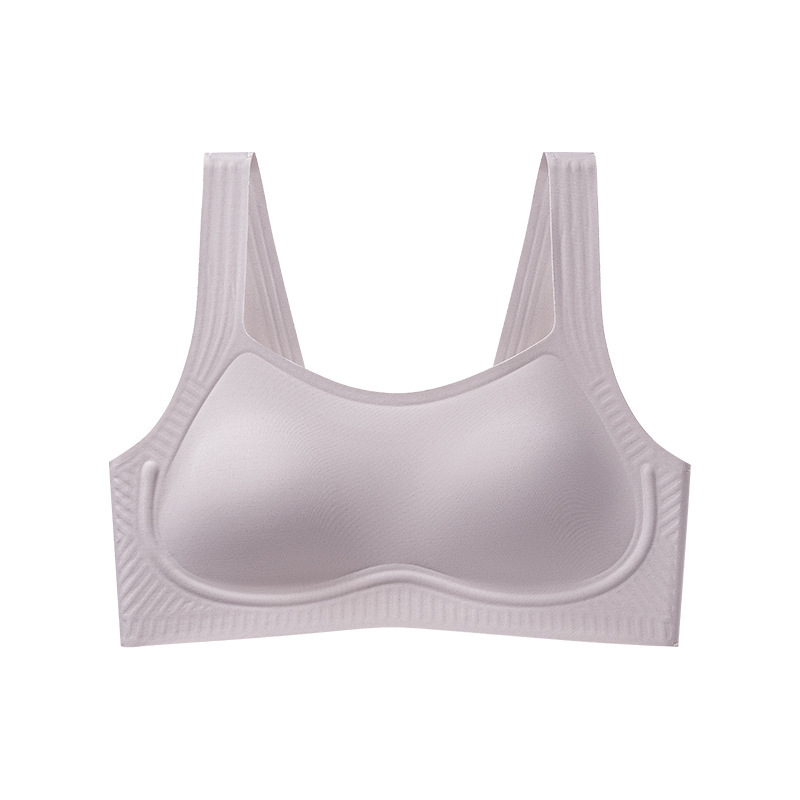 Picture of Cross-border foreign trade seamless underwear women's small chest large push up thin support latex underwear vest bra without steel ring